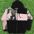 Classic Cats Patchwork Tapestry Zip Up Hoodie
