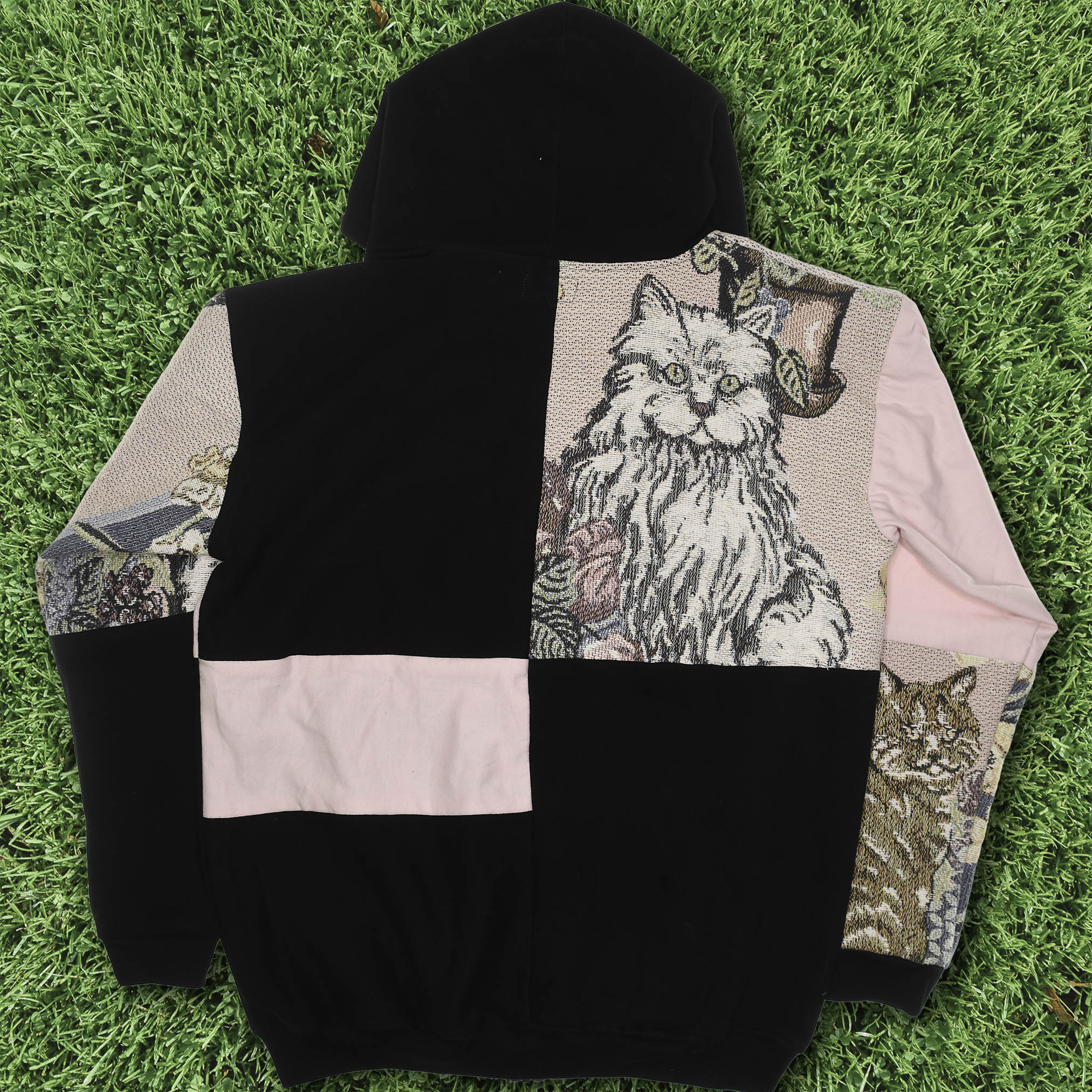 Classic Cats Patchwork Tapestry Zip Up Hoodie
