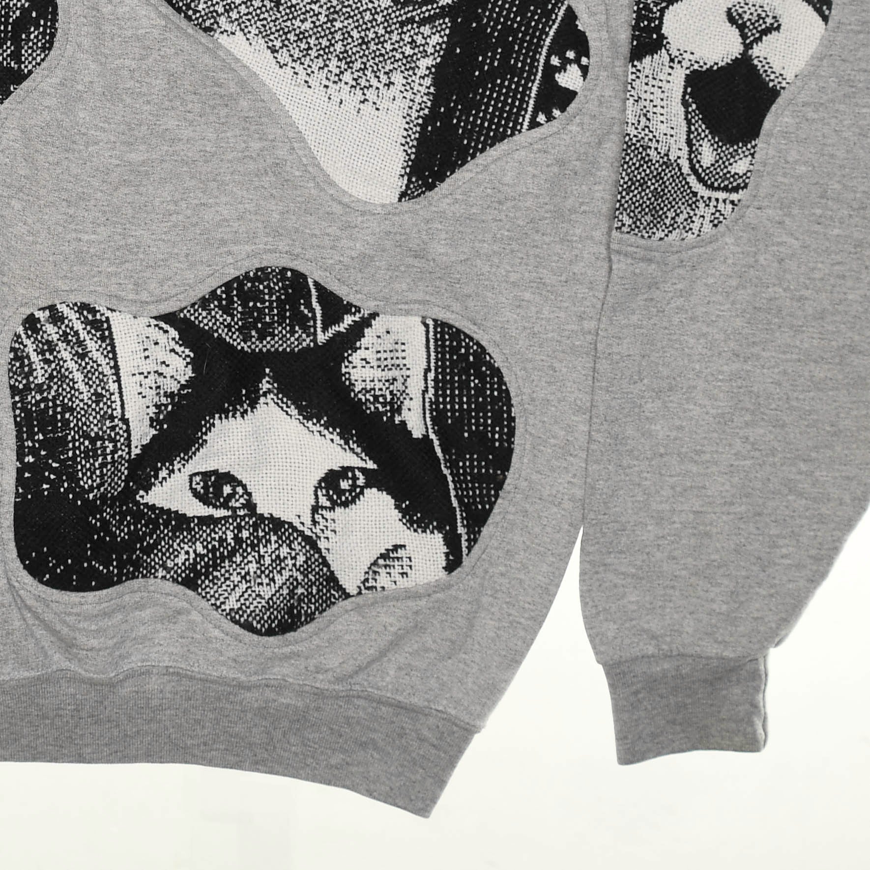 Black & White Kitten Amoeba Tapestry Pullover