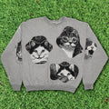 Black & White Kitten Amoeba Tapestry Pullover