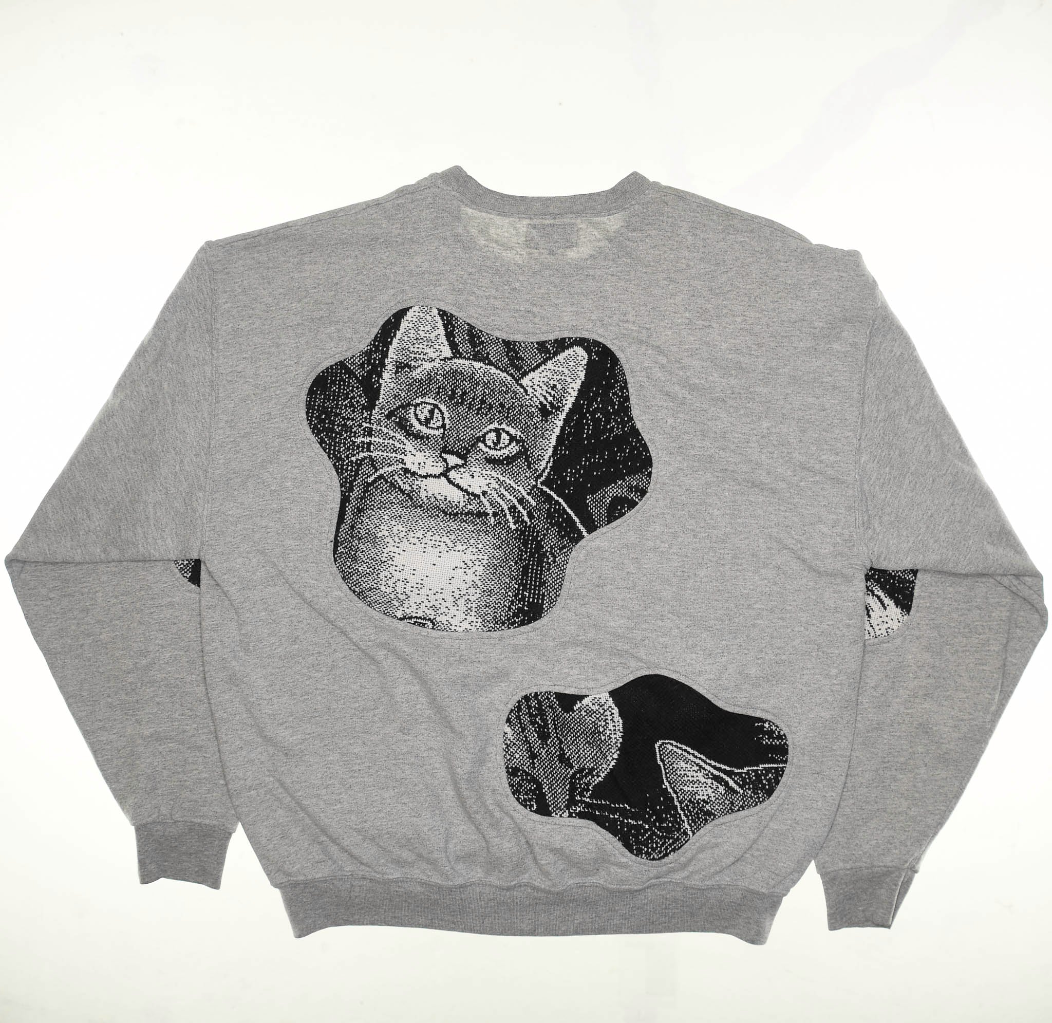 Black & White Kitten Amoeba Tapestry Pullover