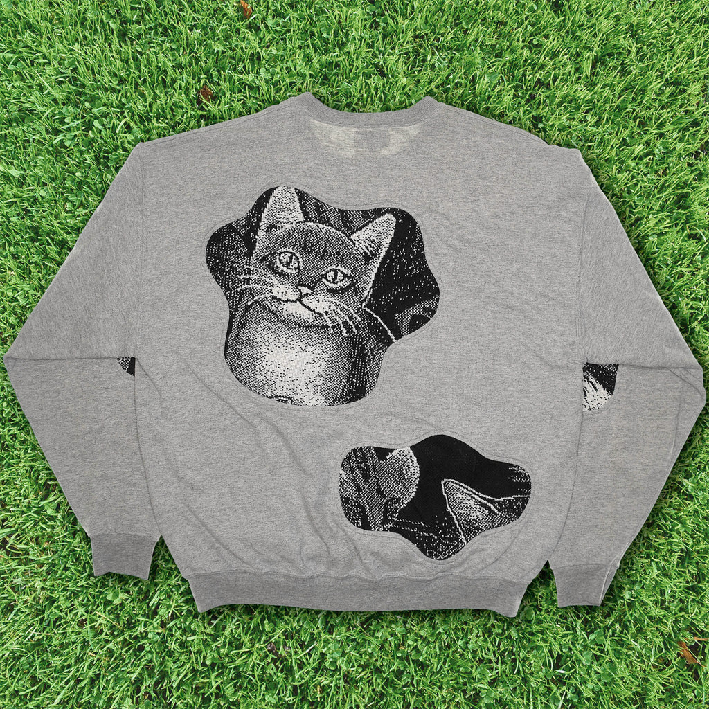 Black & White Kitten Amoeba Tapestry Pullover
