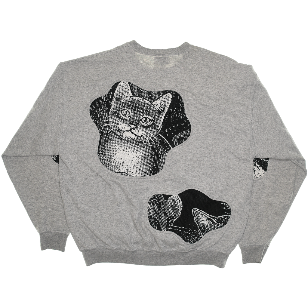 Black & White Kitten Amoeba Tapestry Pullover