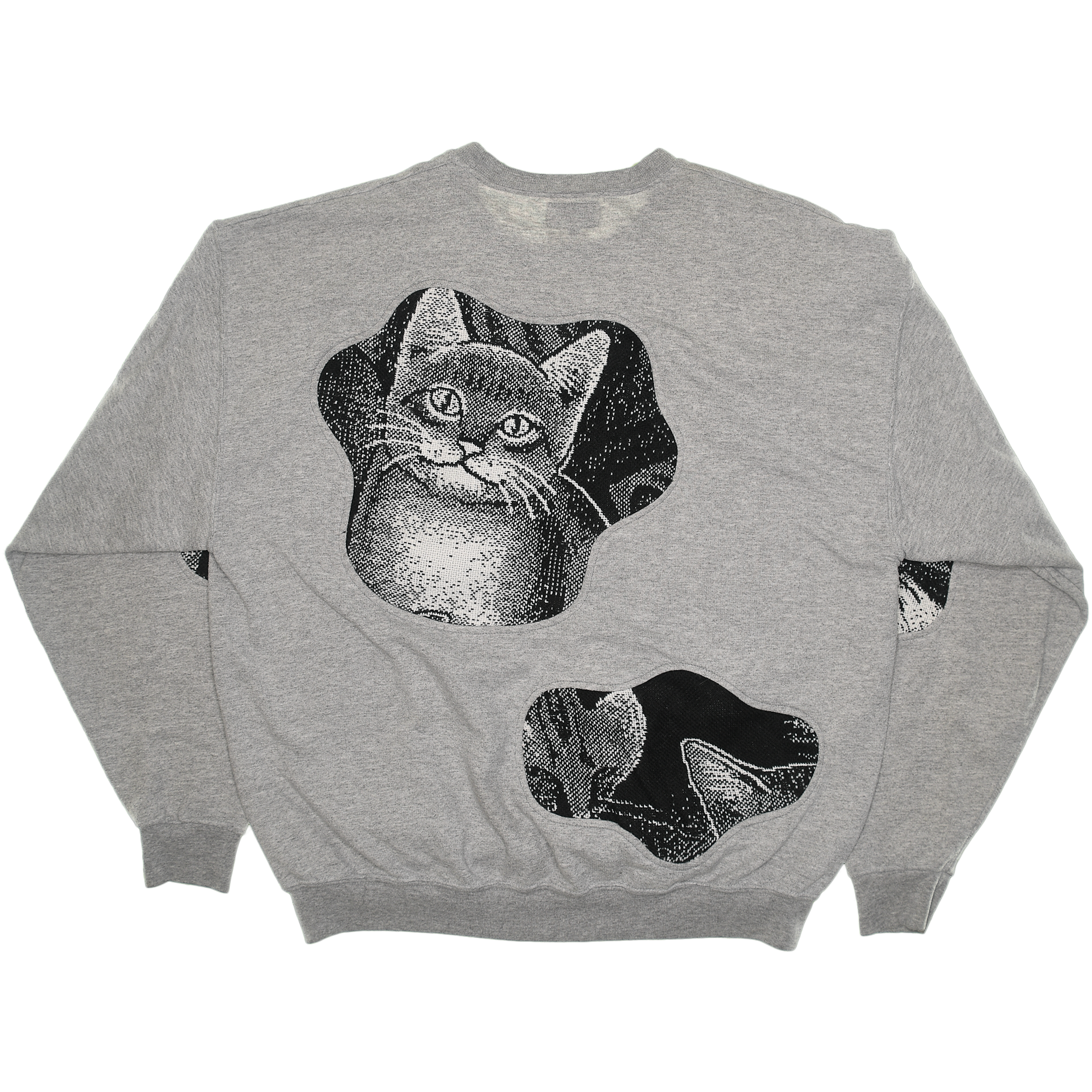 Black & White Kitten Amoeba Tapestry Pullover