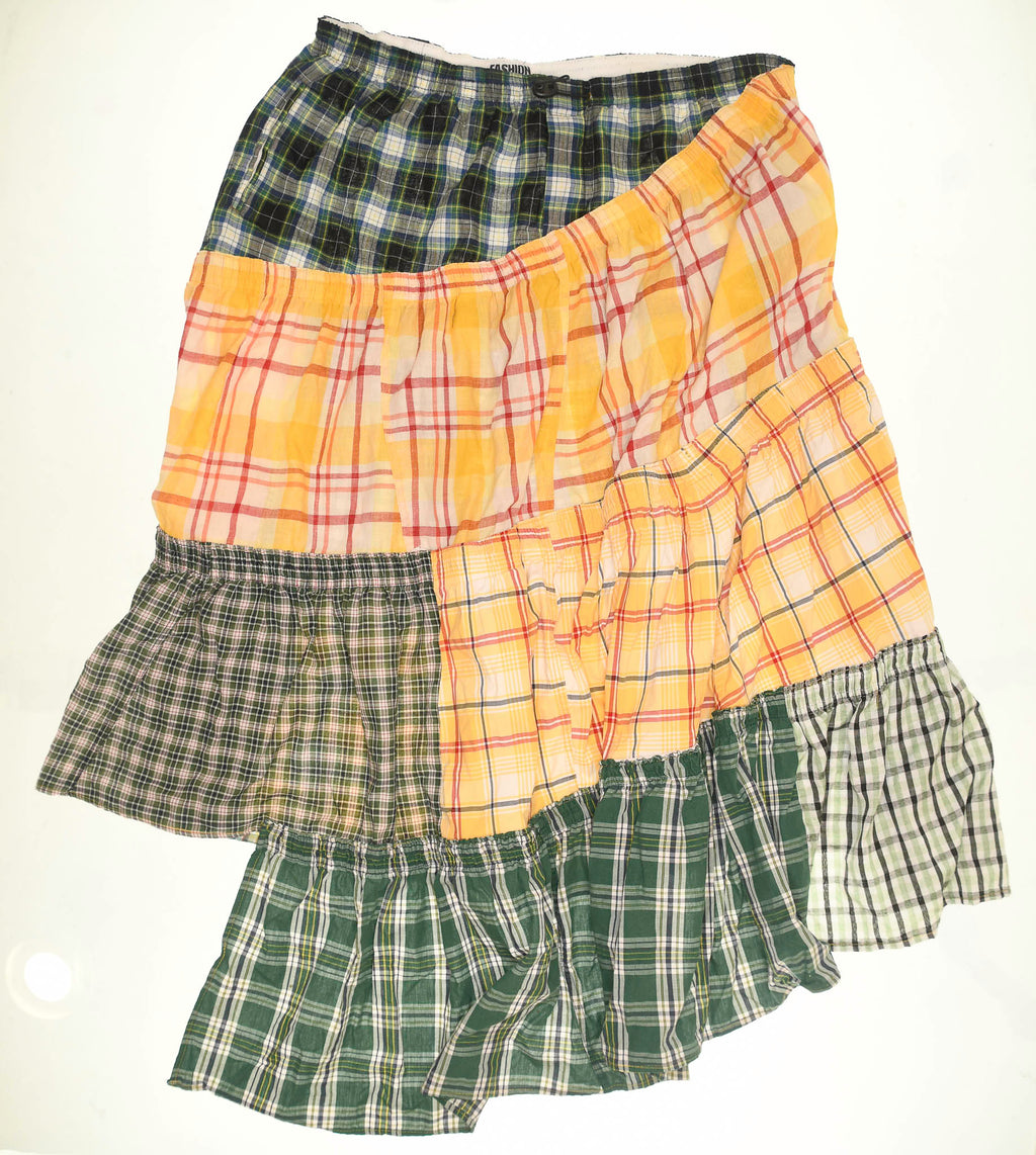 Yellow & Green Asymmetric Boxer Skirt