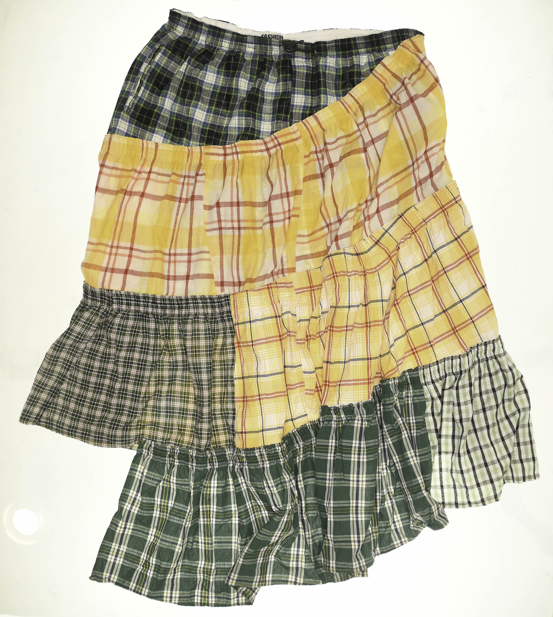 Yellow & Green Asymmetric Boxer Skirt