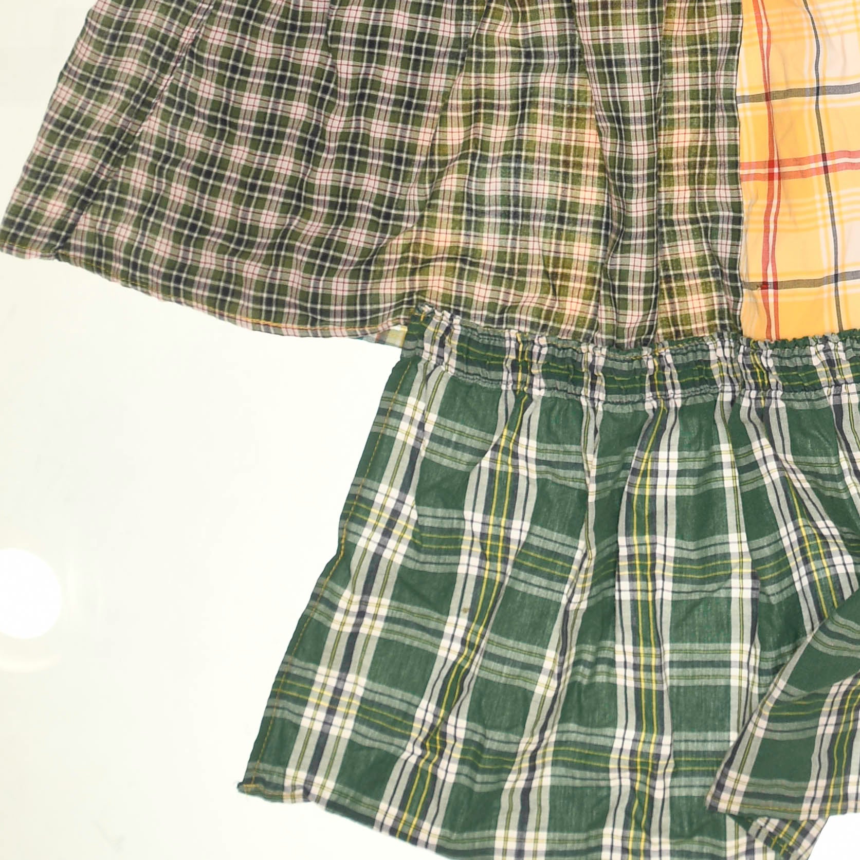 Yellow & Green Asymmetric Boxer Skirt