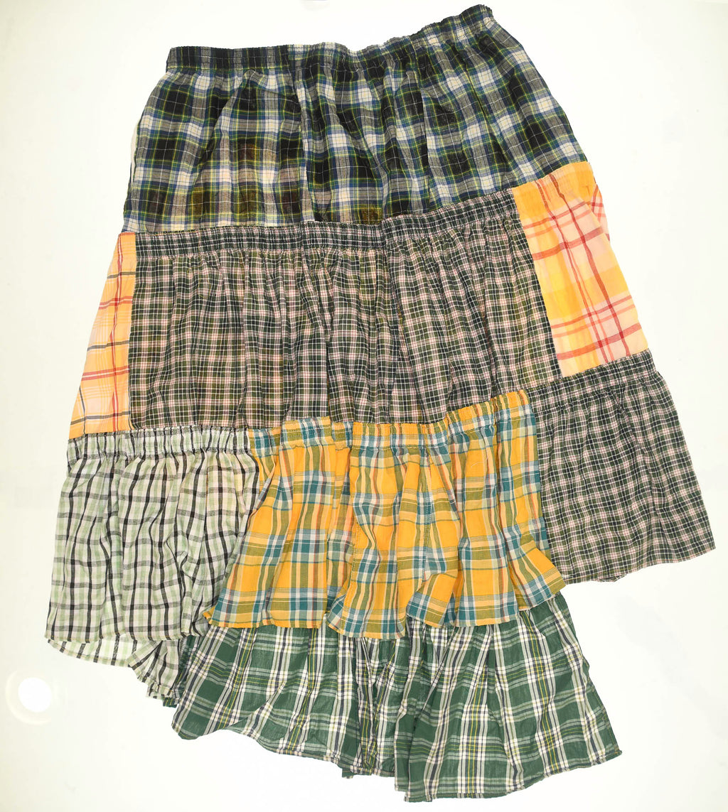 Yellow & Green Asymmetric Boxer Skirt