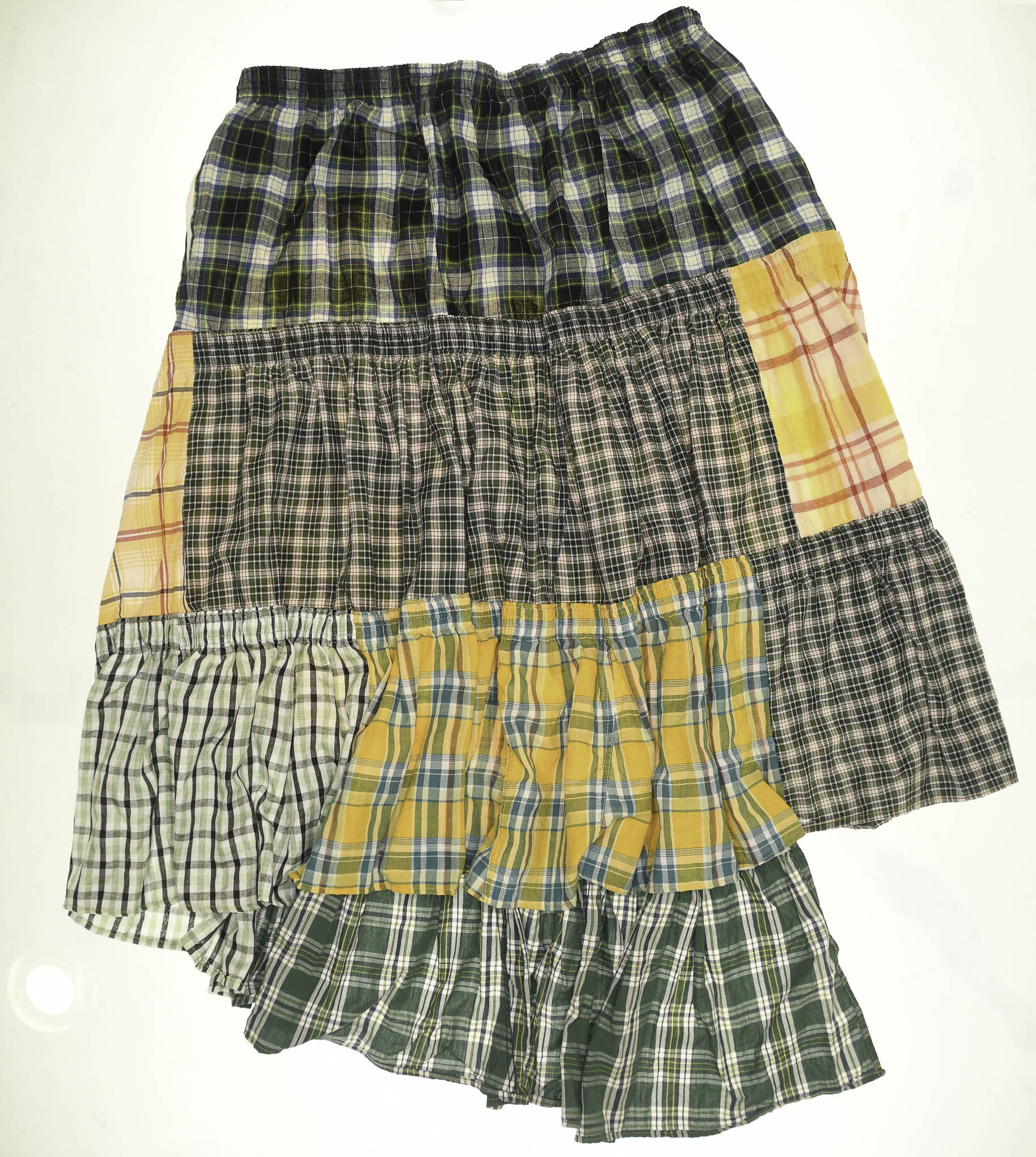 Yellow & Green Asymmetric Boxer Skirt
