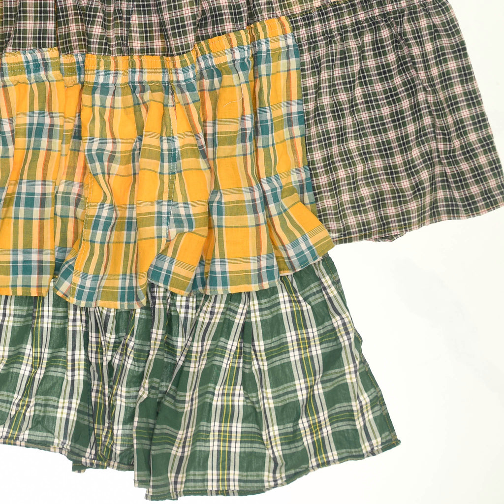 Yellow & Green Asymmetric Boxer Skirt