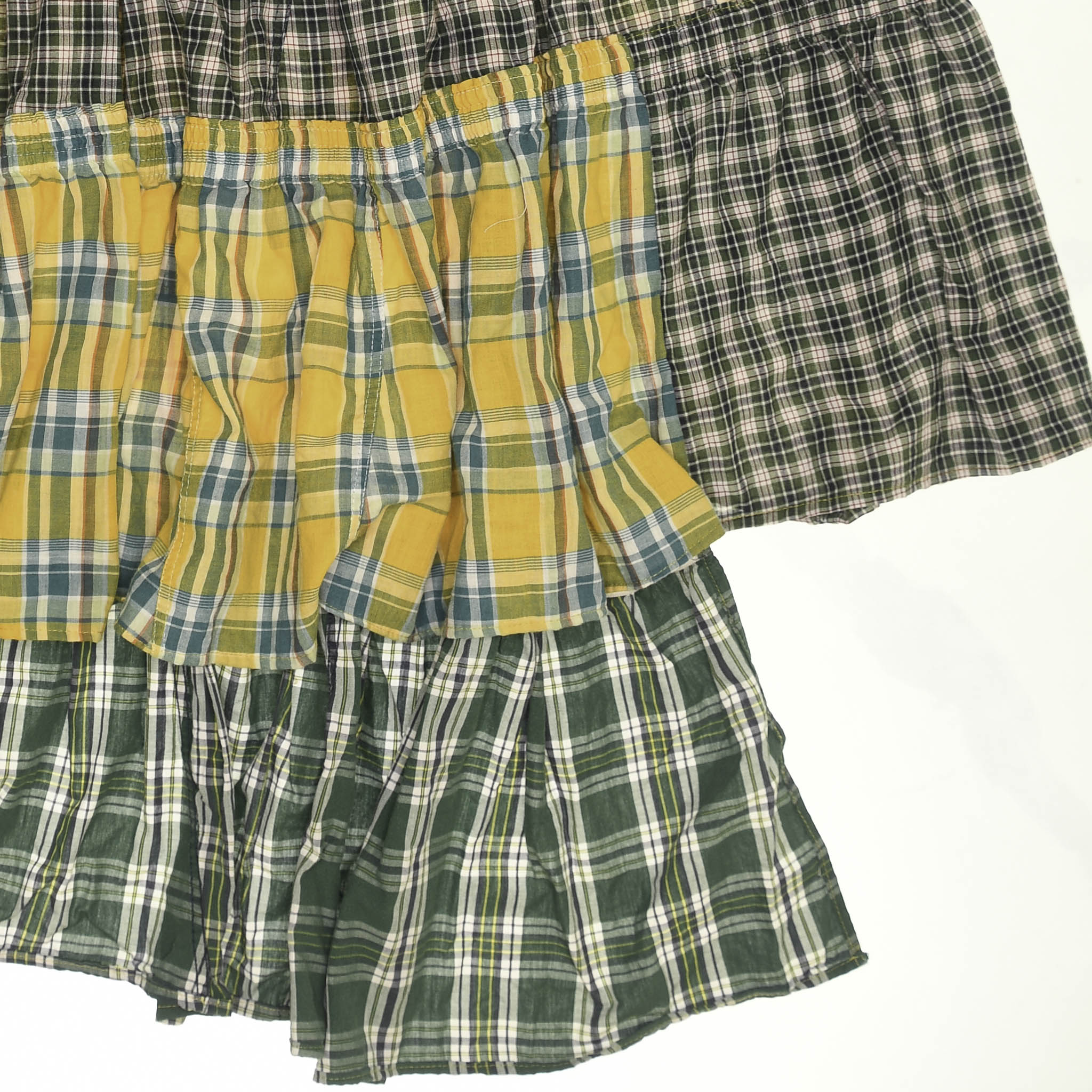 Yellow & Green Asymmetric Boxer Skirt