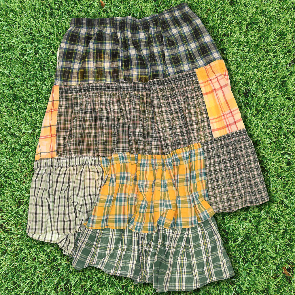 Yellow & Green Asymmetric Boxer Skirt
