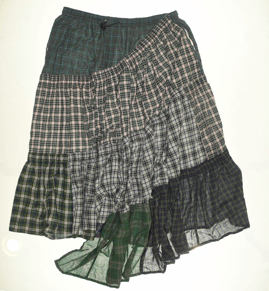 Earth Toned Grunge Boxer Skirt Maxi