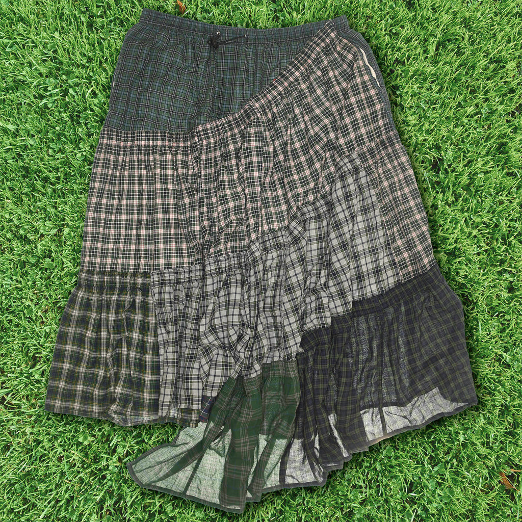 Earth Toned Grunge Boxer Skirt Maxi