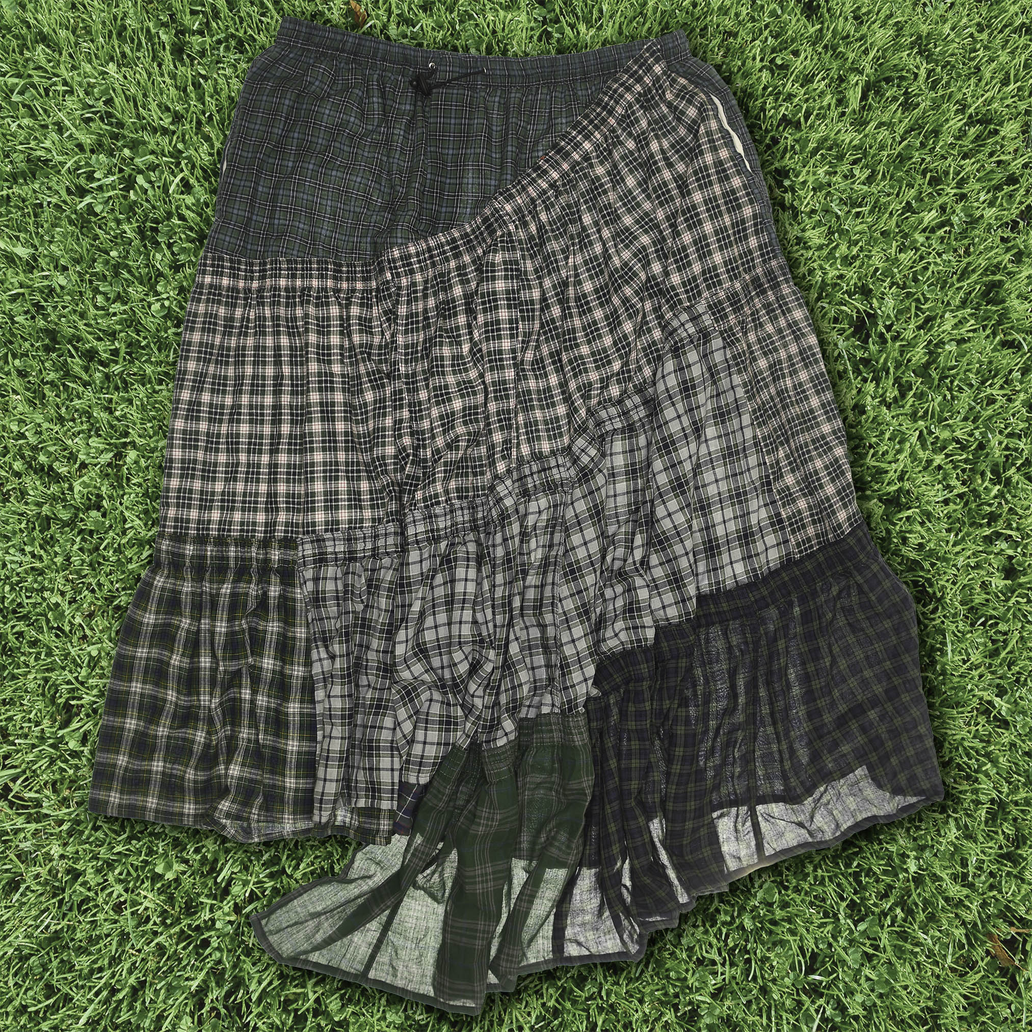 Earth Toned Grunge Boxer Skirt Maxi