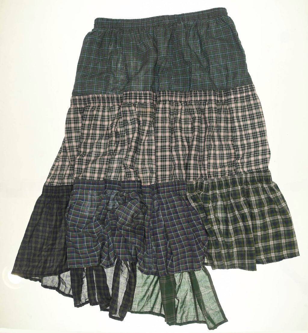 Earth Toned Grunge Boxer Skirt Maxi