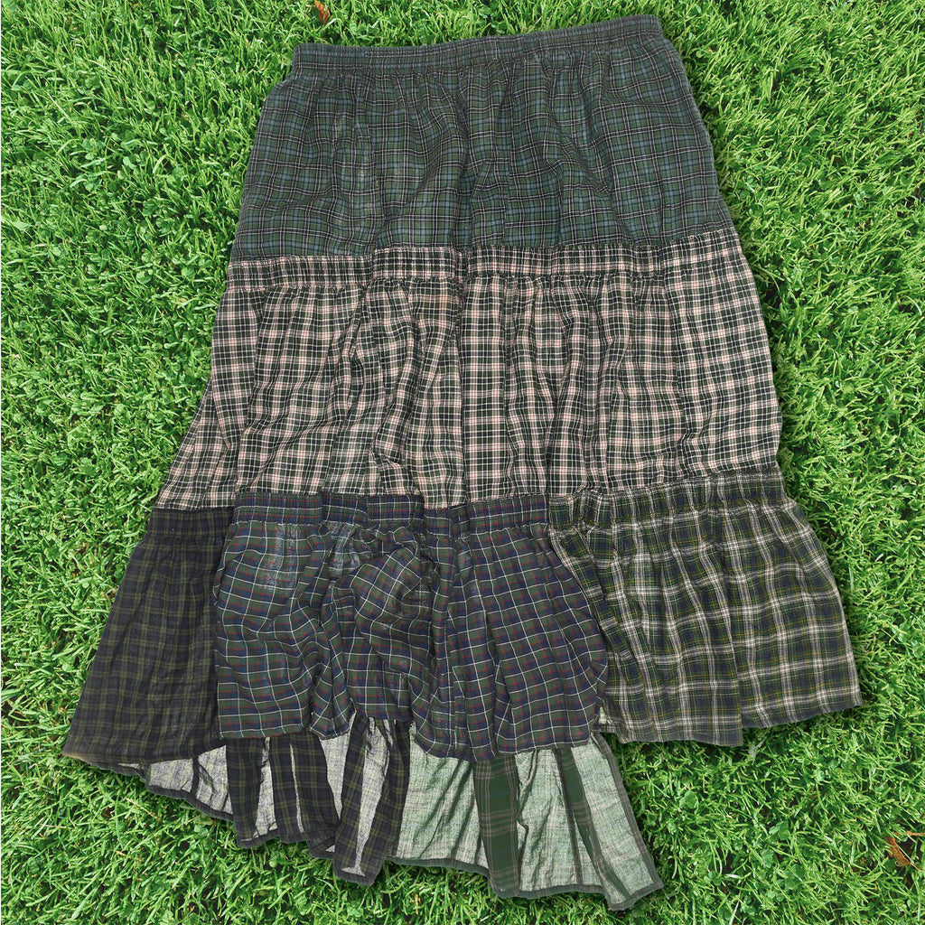 Earth Toned Grunge Boxer Skirt Maxi