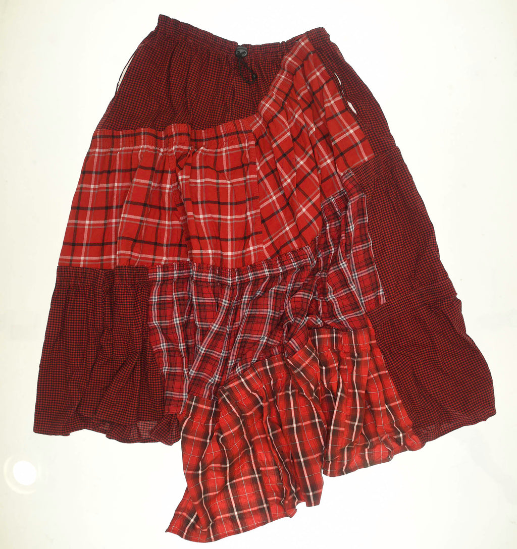 Bright Reds Asymmetric Boxer Skirt