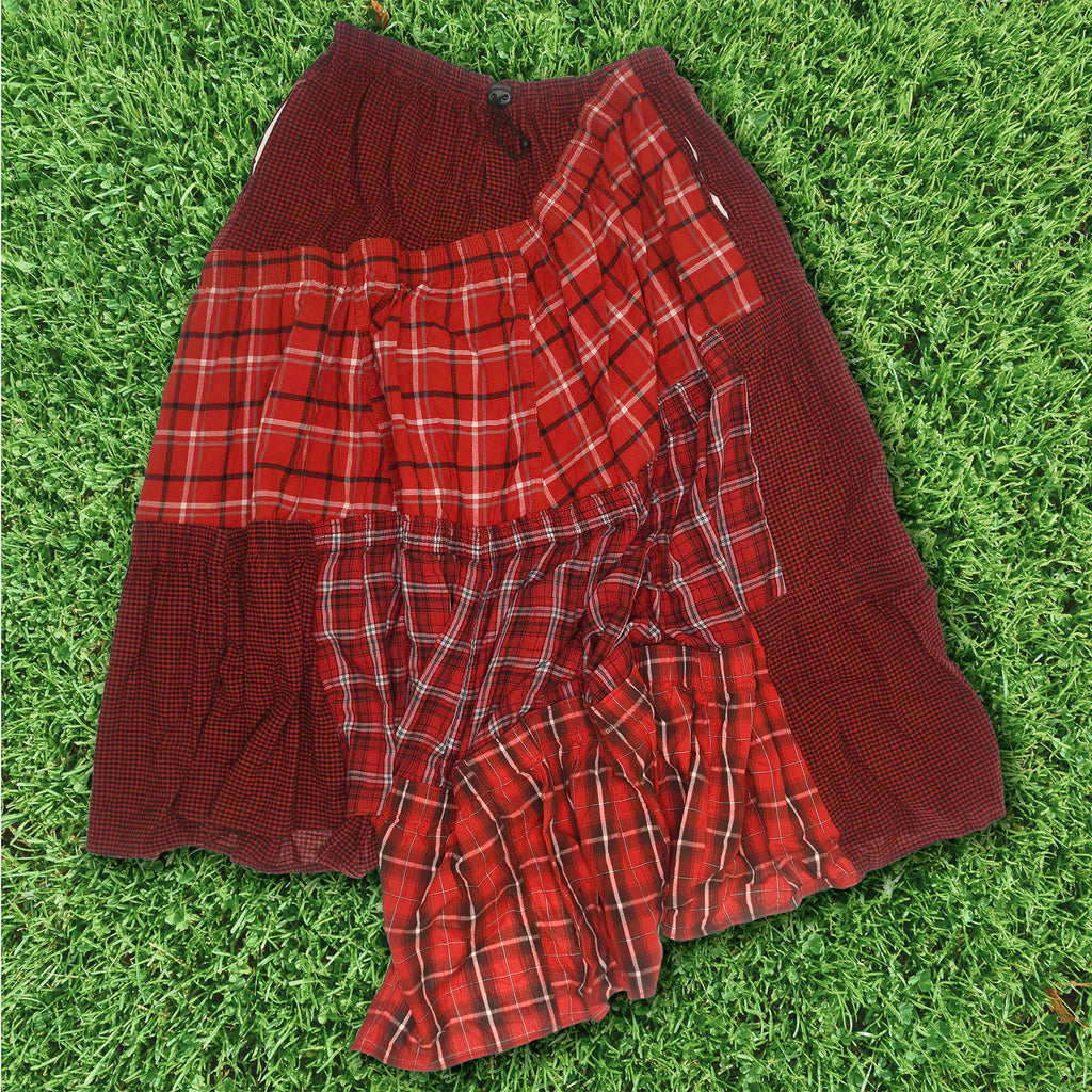 Bright Reds Asymmetric Boxer Skirt