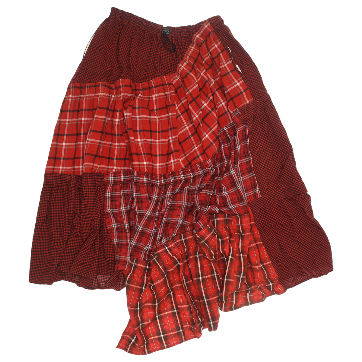 Bright Reds Asymmetric Boxer Skirt Maxi