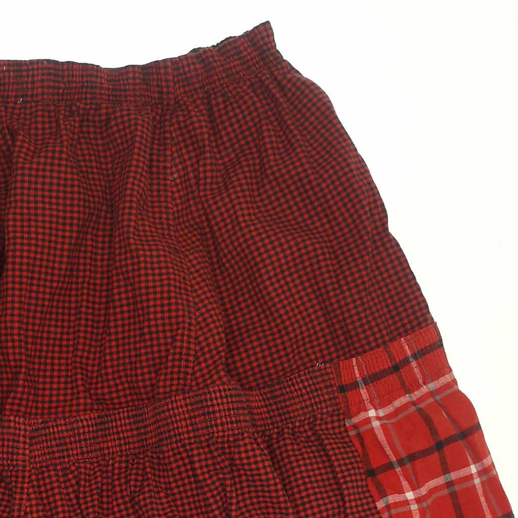 Bright Reds Asymmetric Boxer Skirt