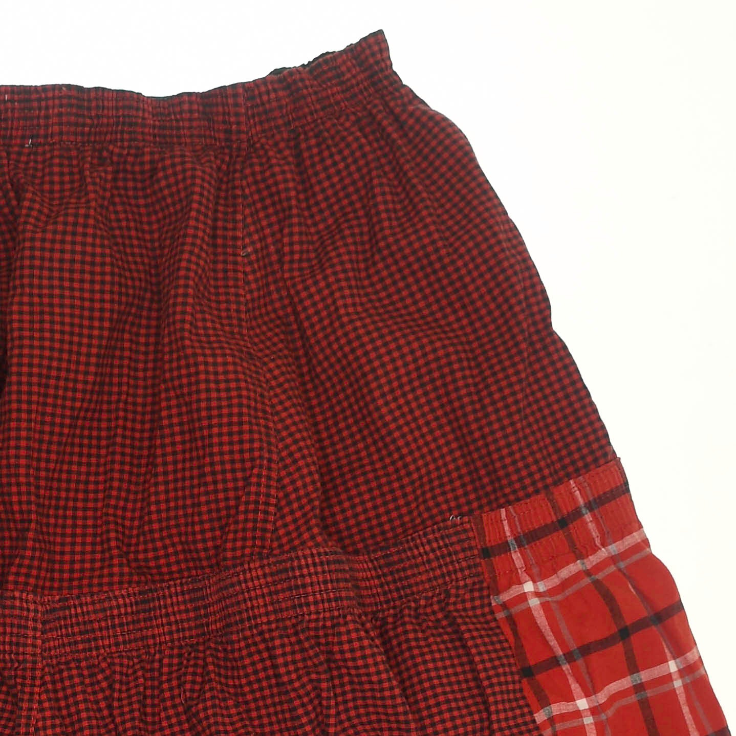 Bright Reds Asymmetric Boxer Skirt