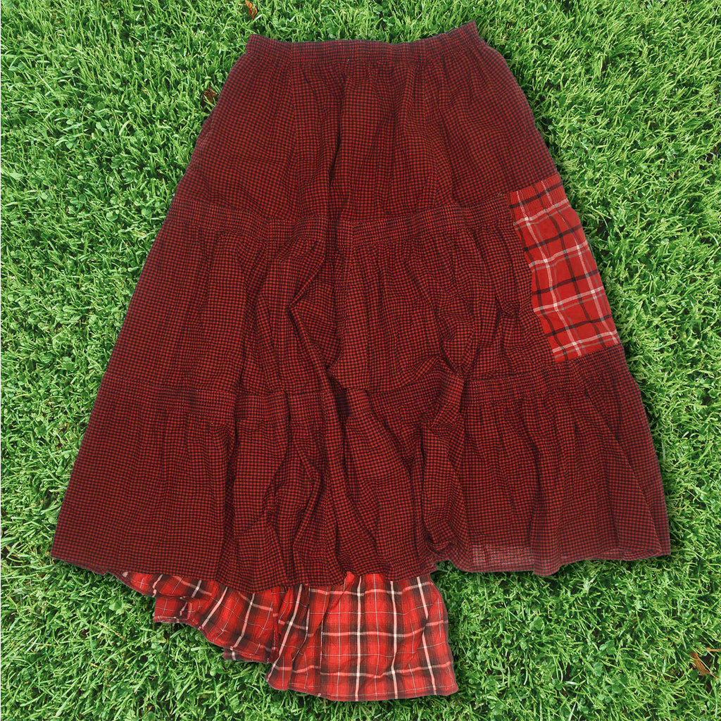 Bright Reds Asymmetric Boxer Skirt