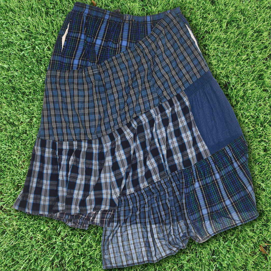 Mixed Navy Boxer Skirt Maxi