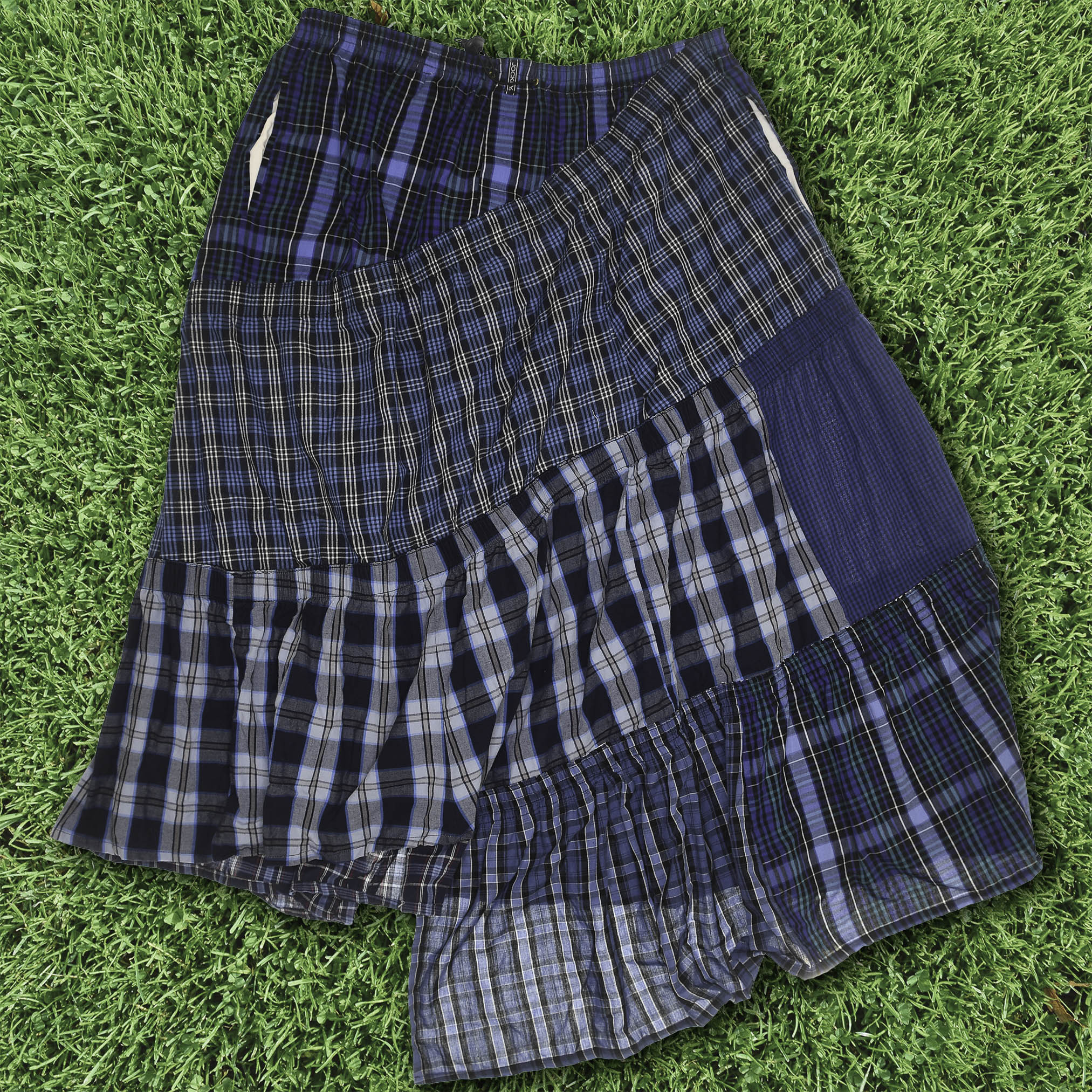 Mixed Navy Boxer Skirt Maxi