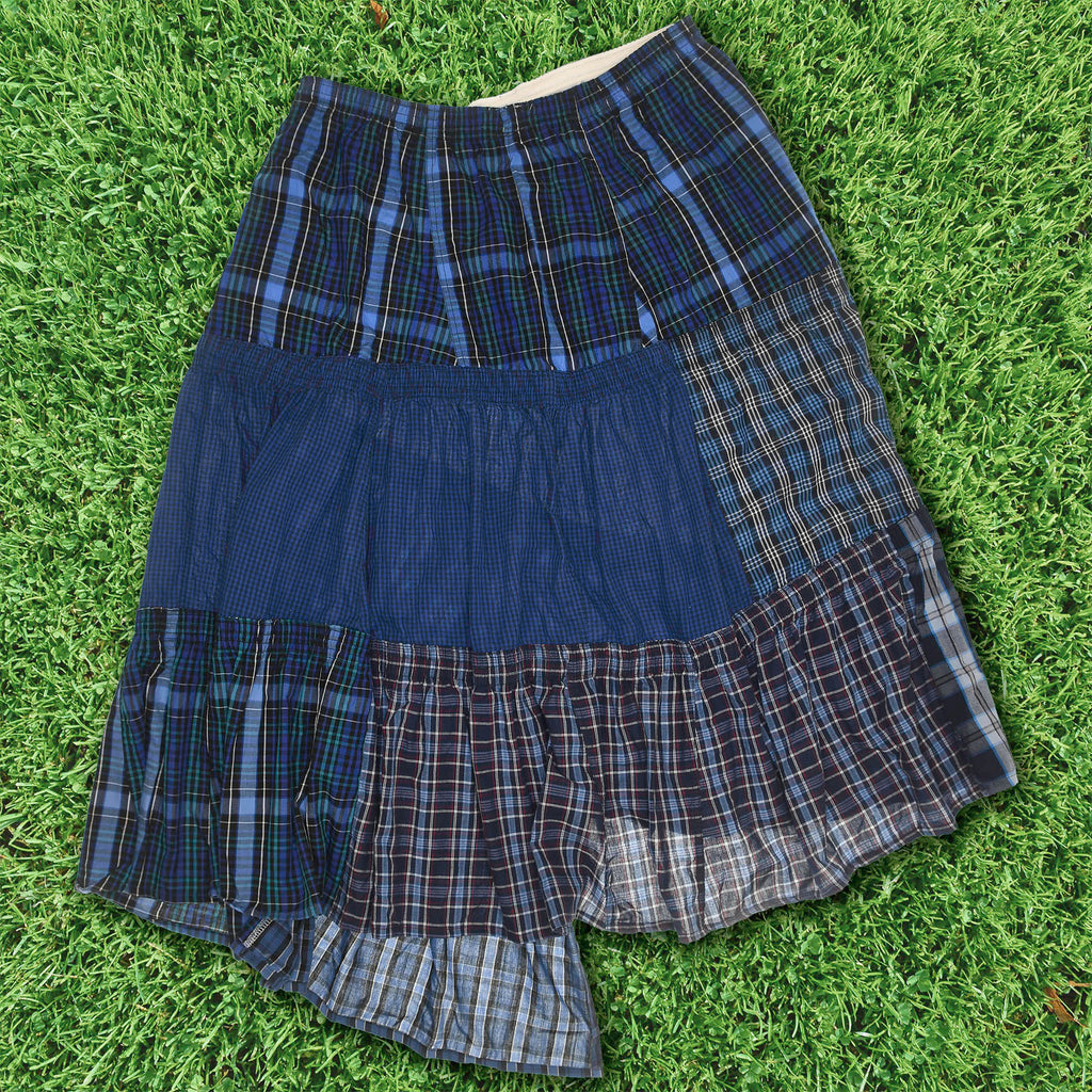 Mixed Navy Boxer Skirt Maxi