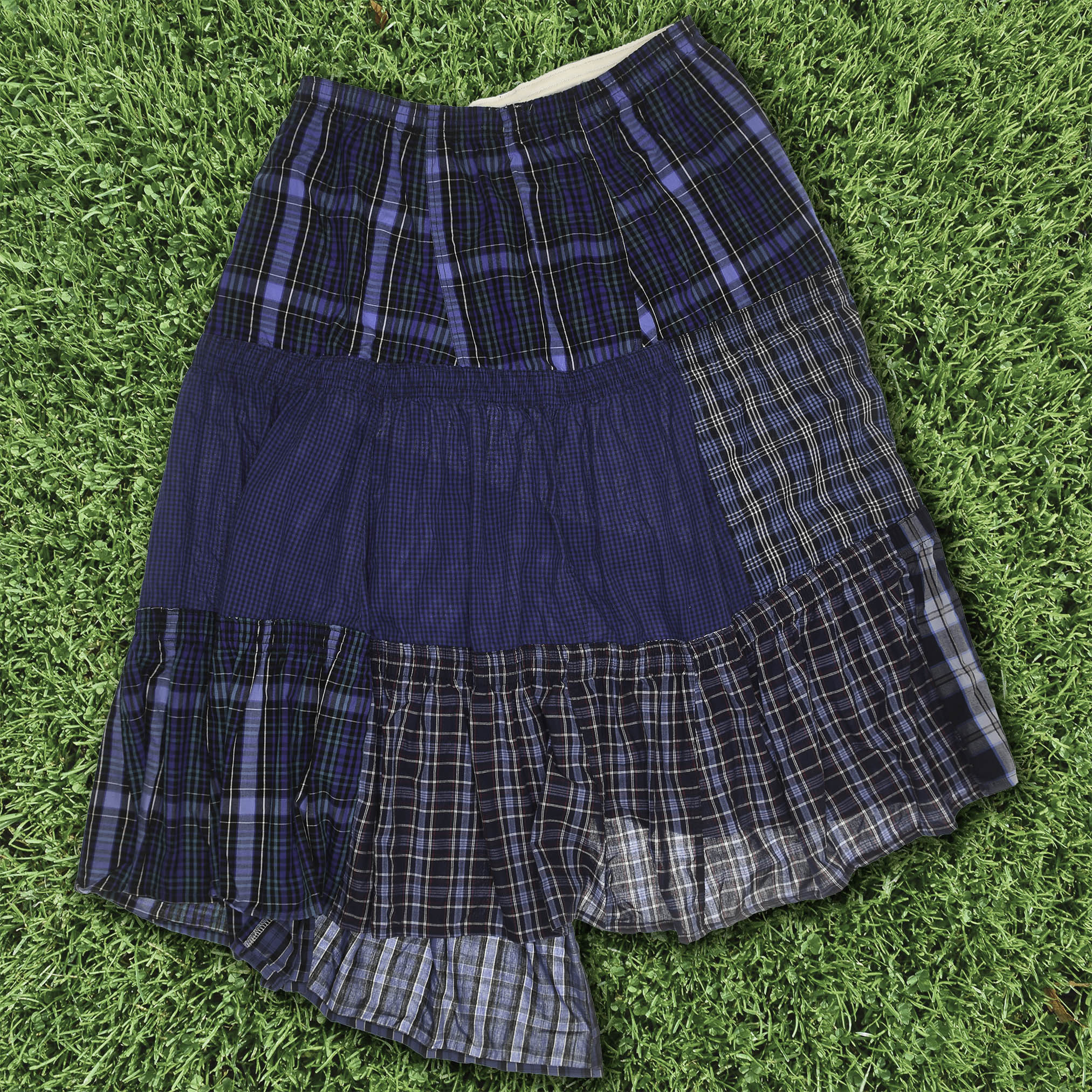 Mixed Navy Boxer Skirt Maxi
