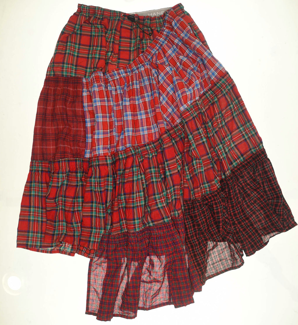 Red & Green Boxer Skirt Maxi
