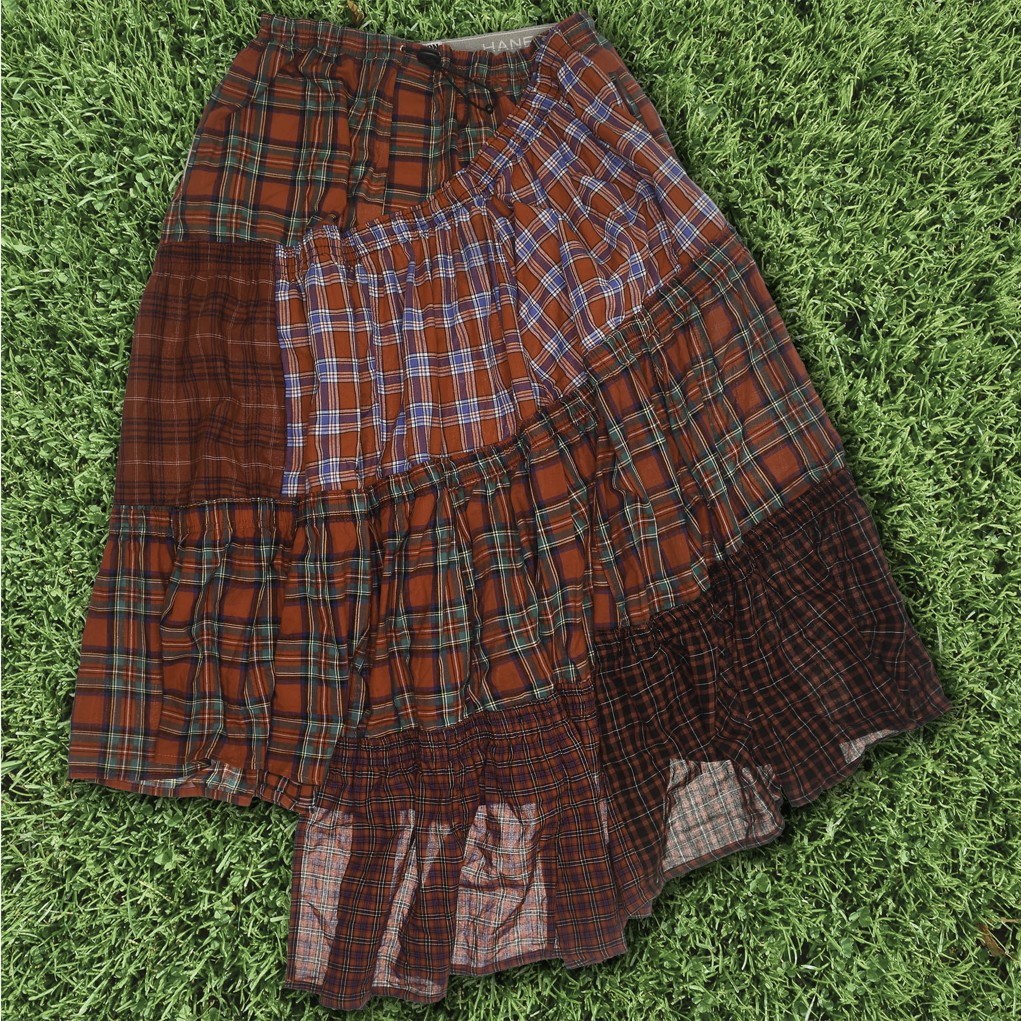 Red & Green Boxer Skirt Maxi