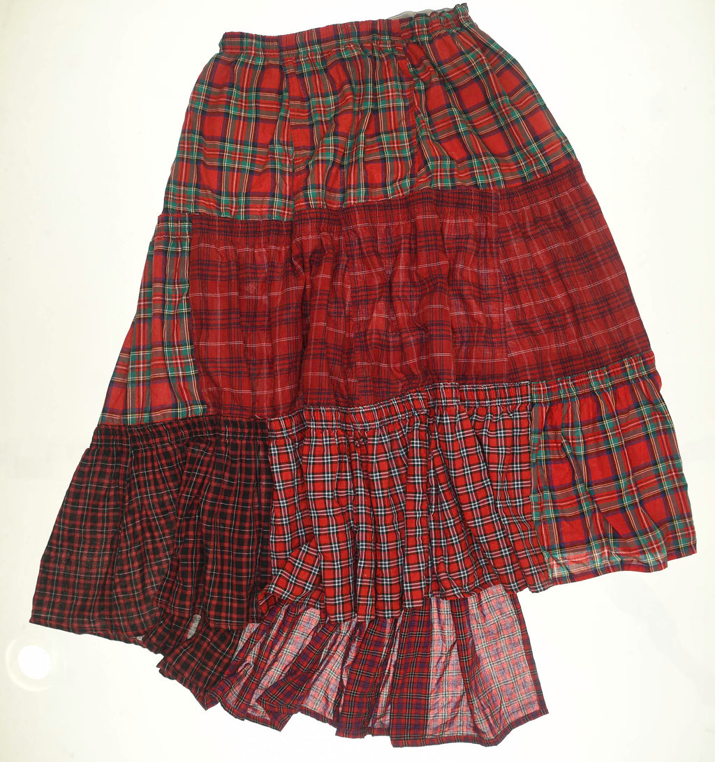 Red & Green Boxer Skirt Maxi