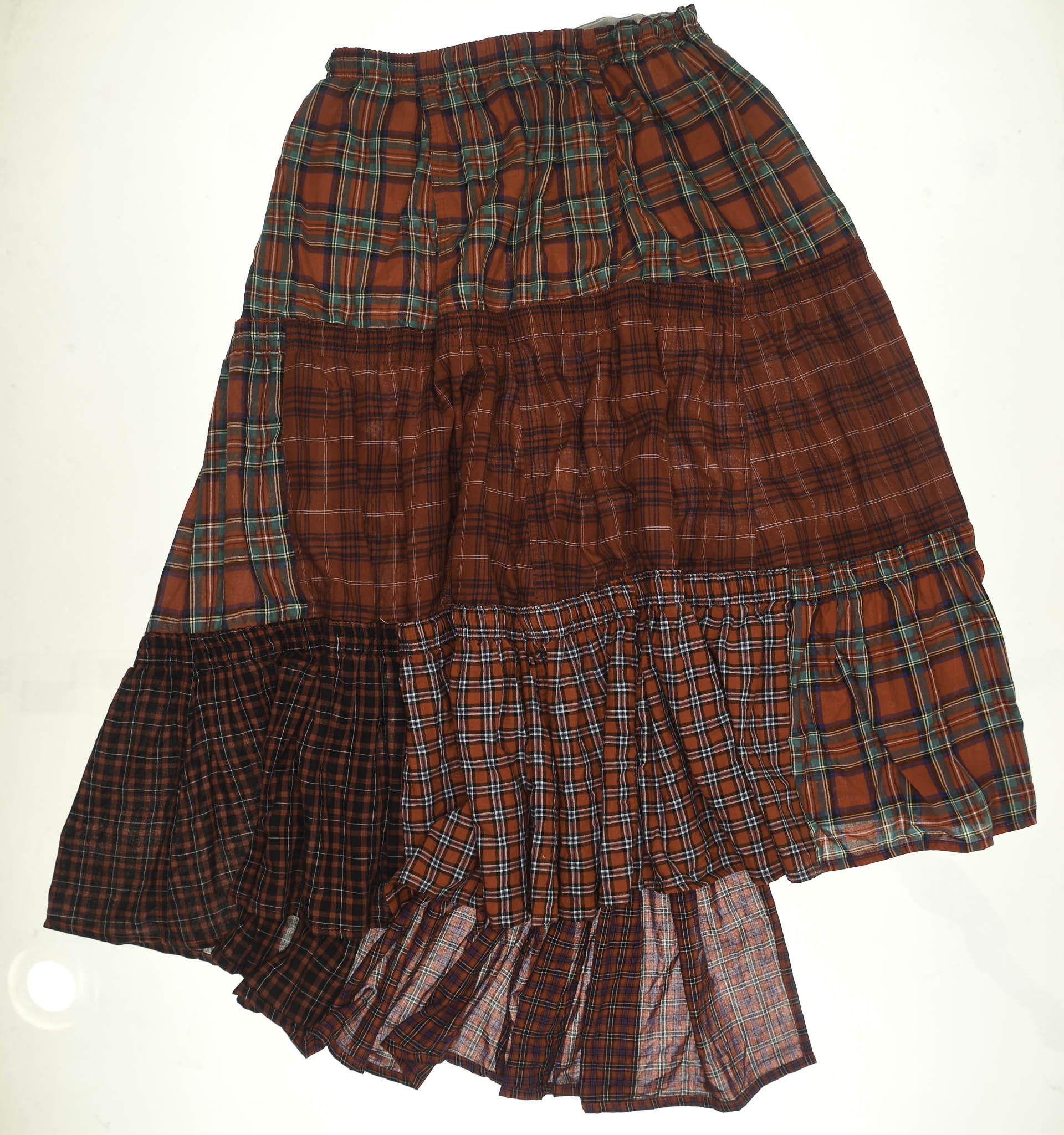 Red & Green Boxer Skirt Maxi