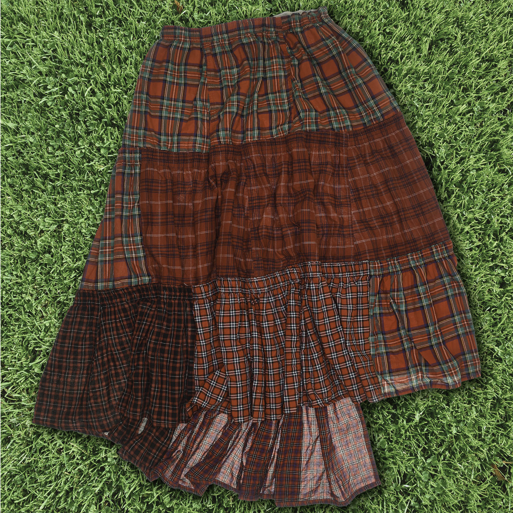Red & Green Boxer Skirt Maxi