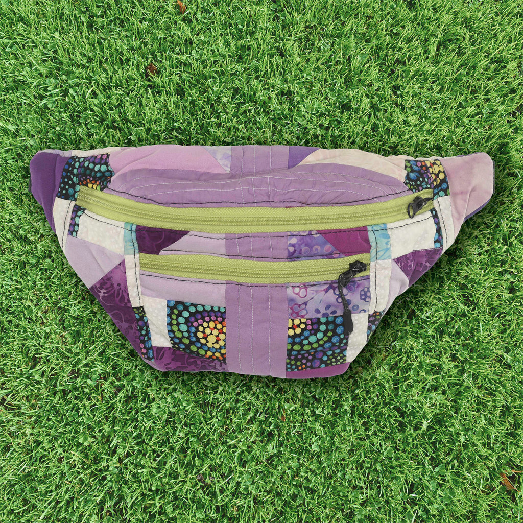 Patchwork Quilt Waist Bag | Purple Floral