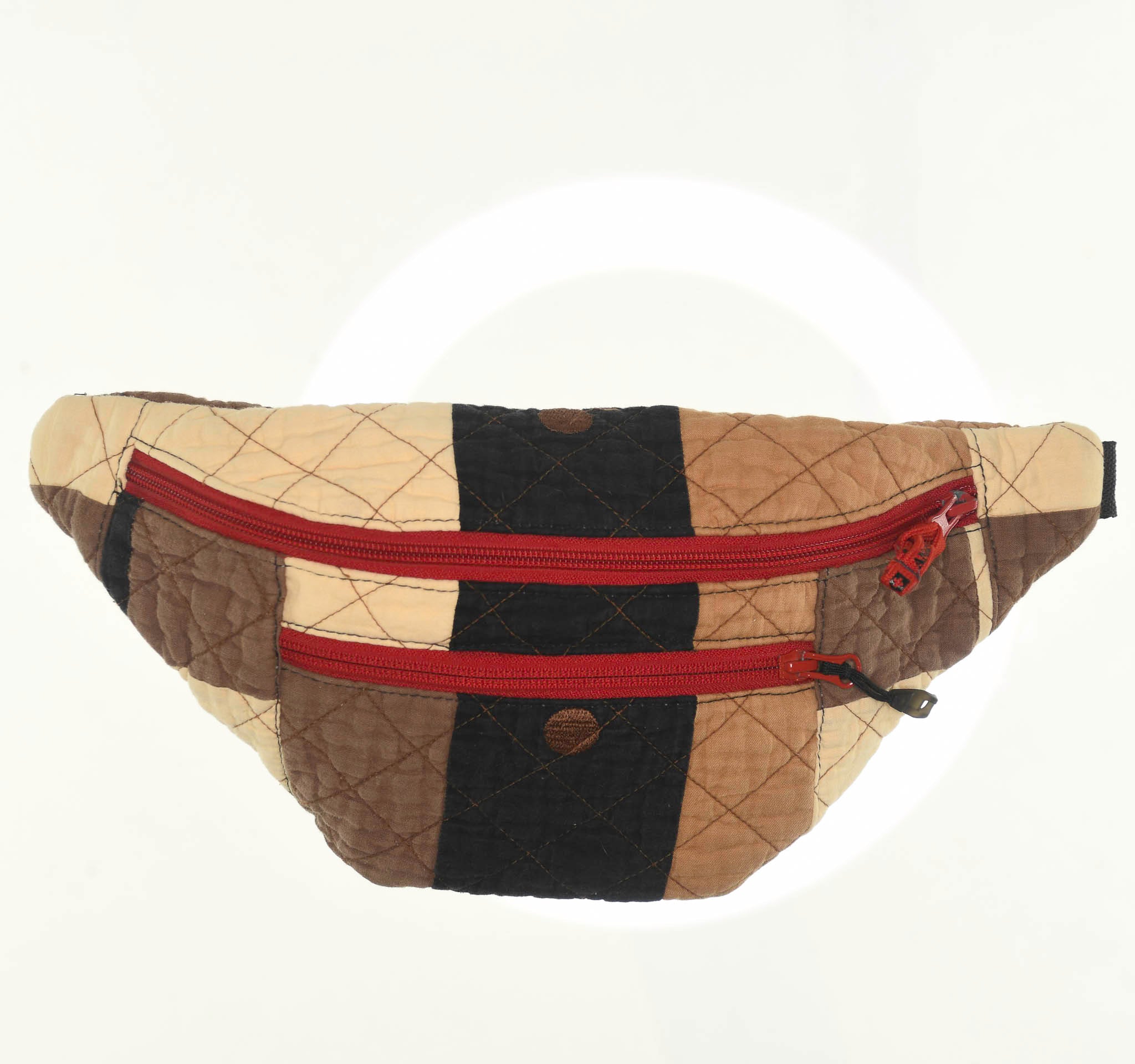 Patchwork Quilt Waist Bag | Brown Check