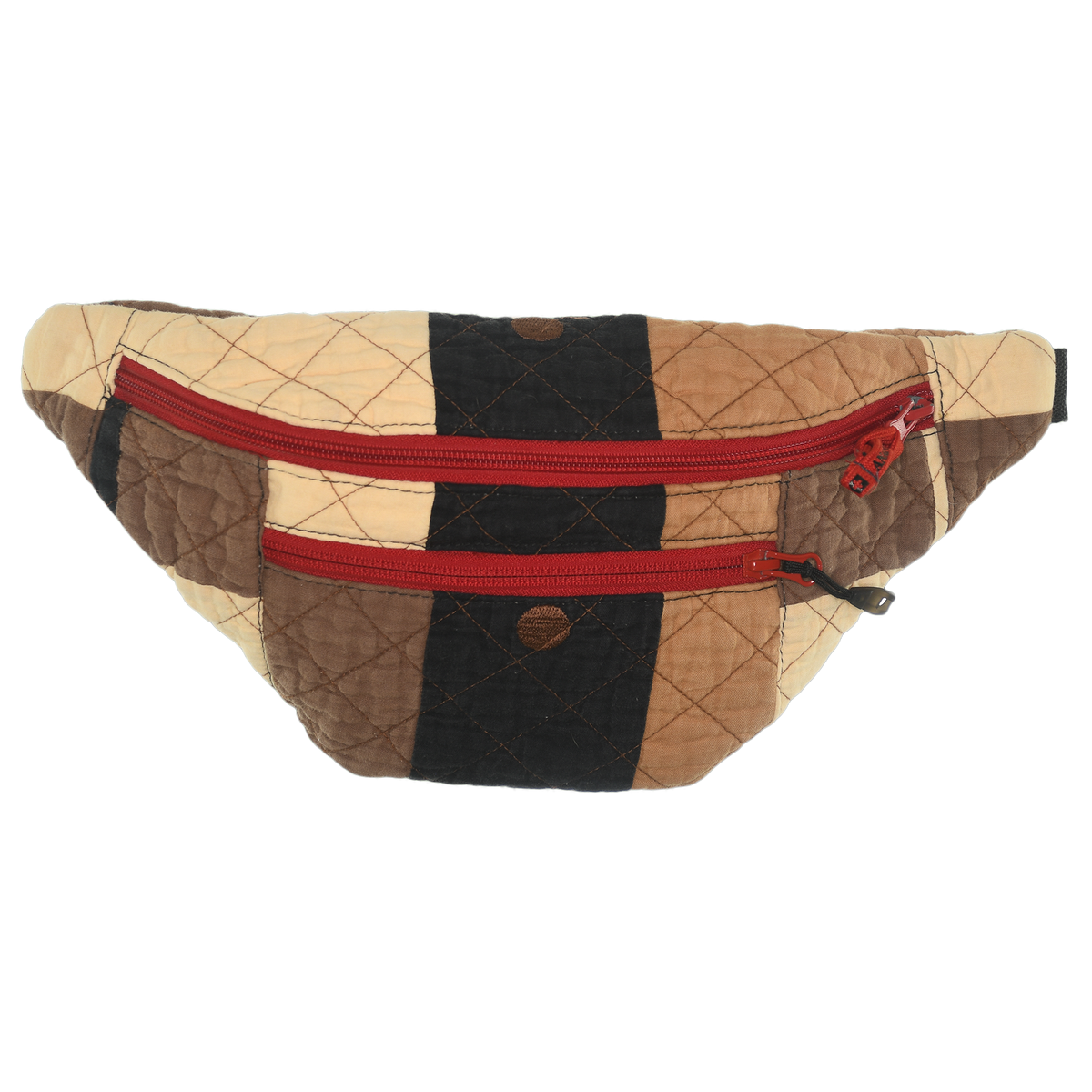 Patchwork Quilt Waist Bag | Brown Check