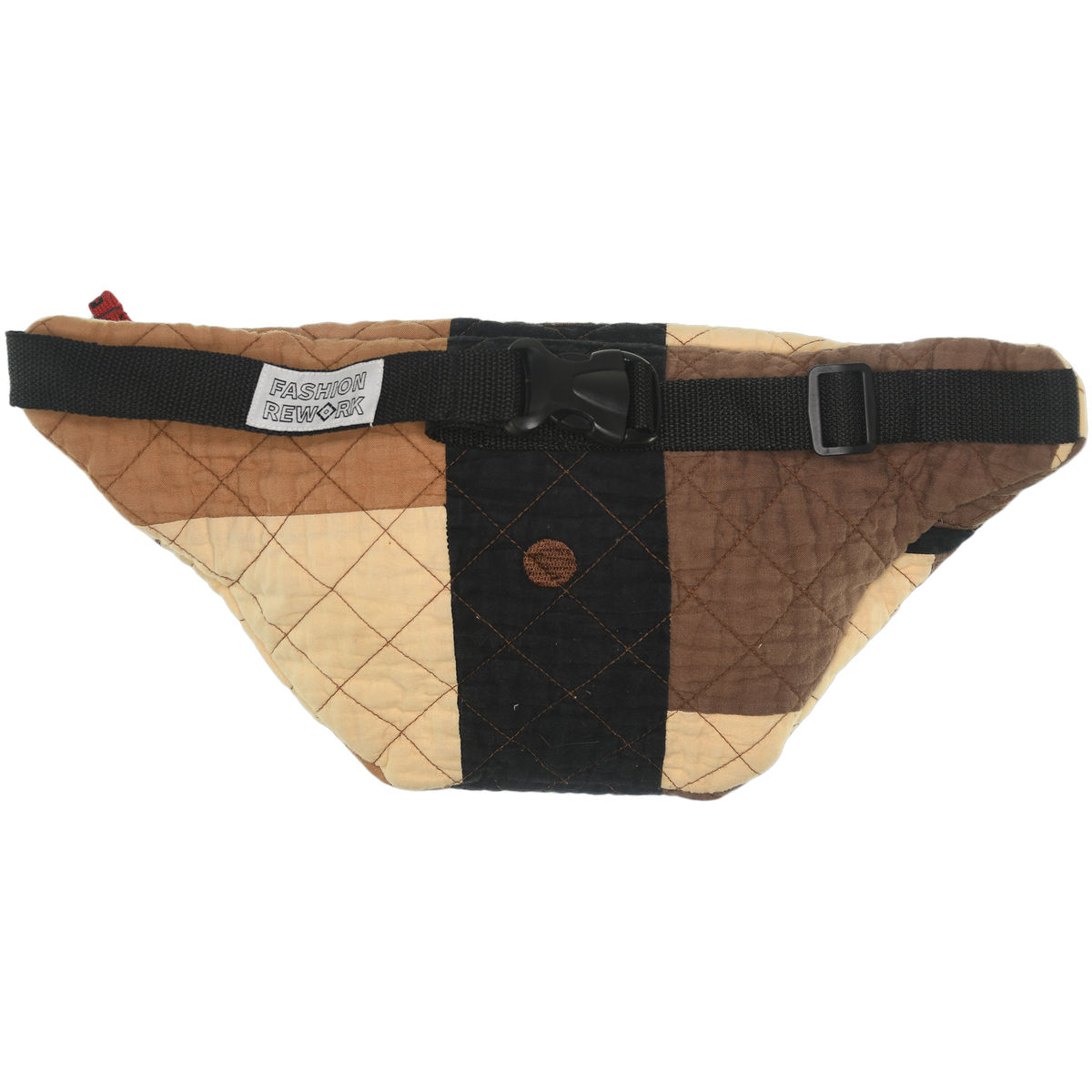 Patchwork Quilt Waist Bag | Brown Check