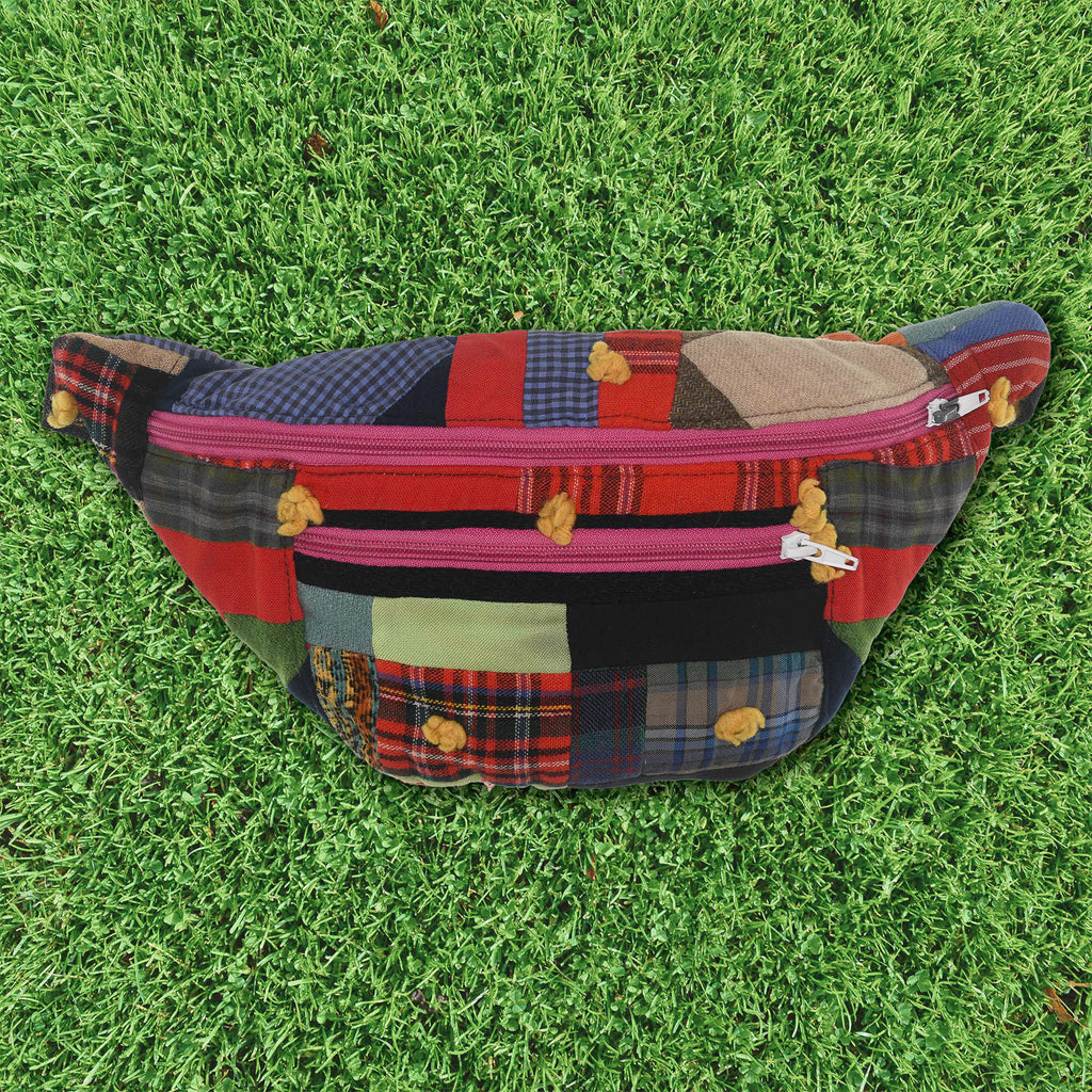 Patchwork Quilt Waist Bag | Plaid Patchwork