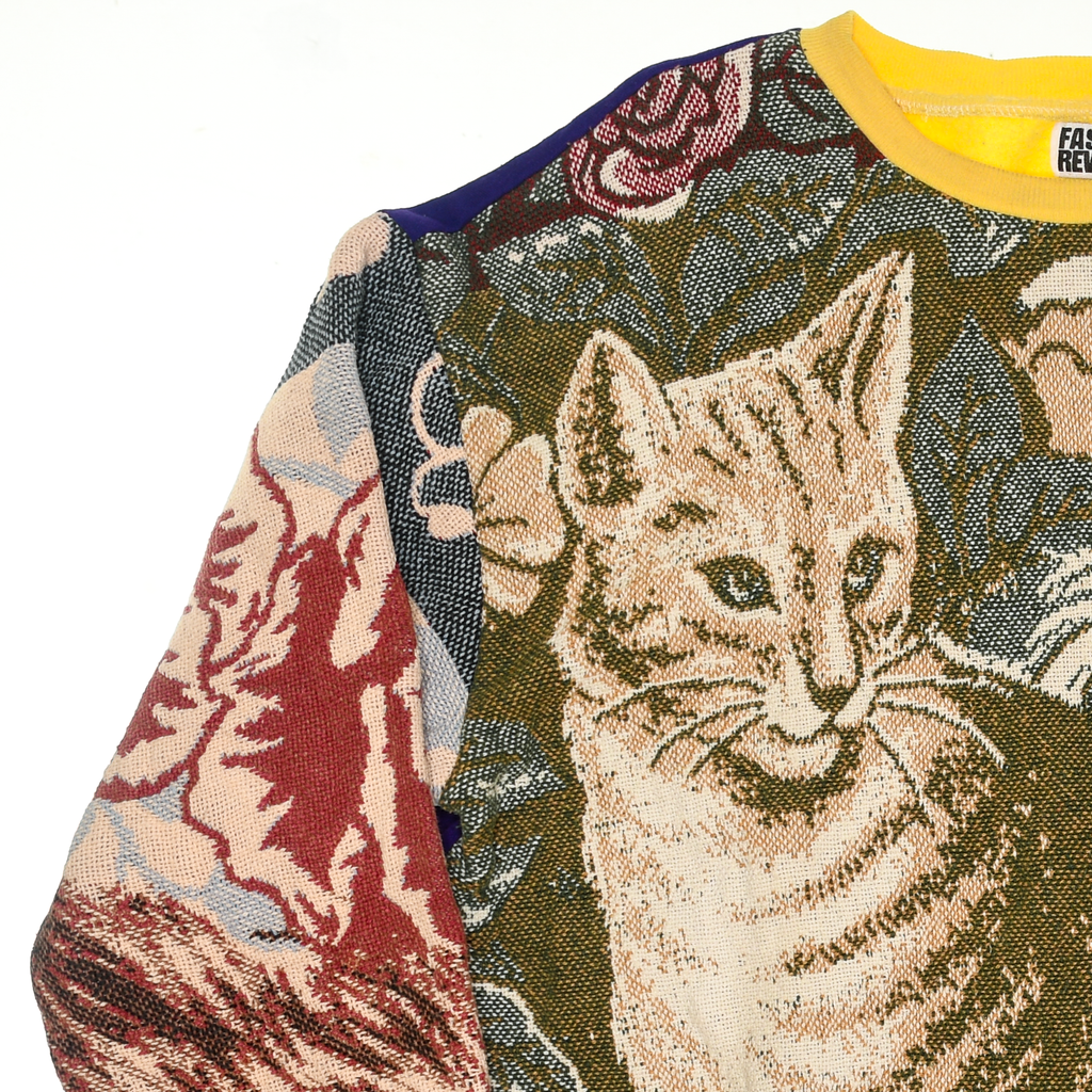 Cats & Flowers Full Tapestry Panel Pullover