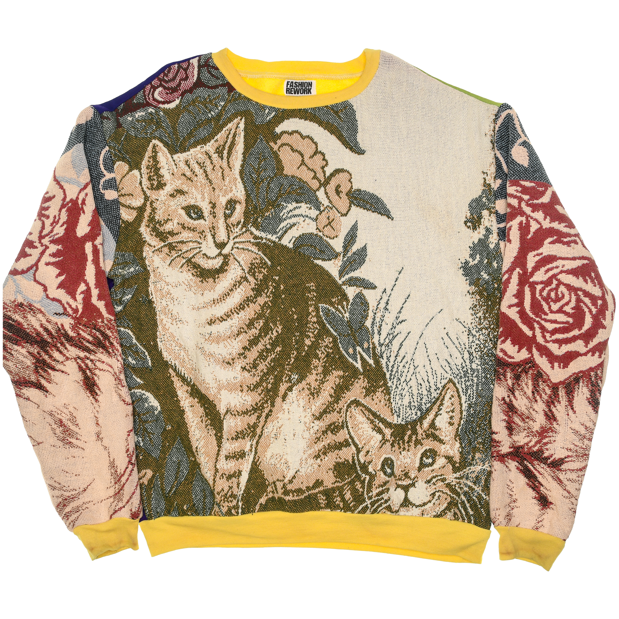 Cats & Flowers Full Tapestry Panel Pullover