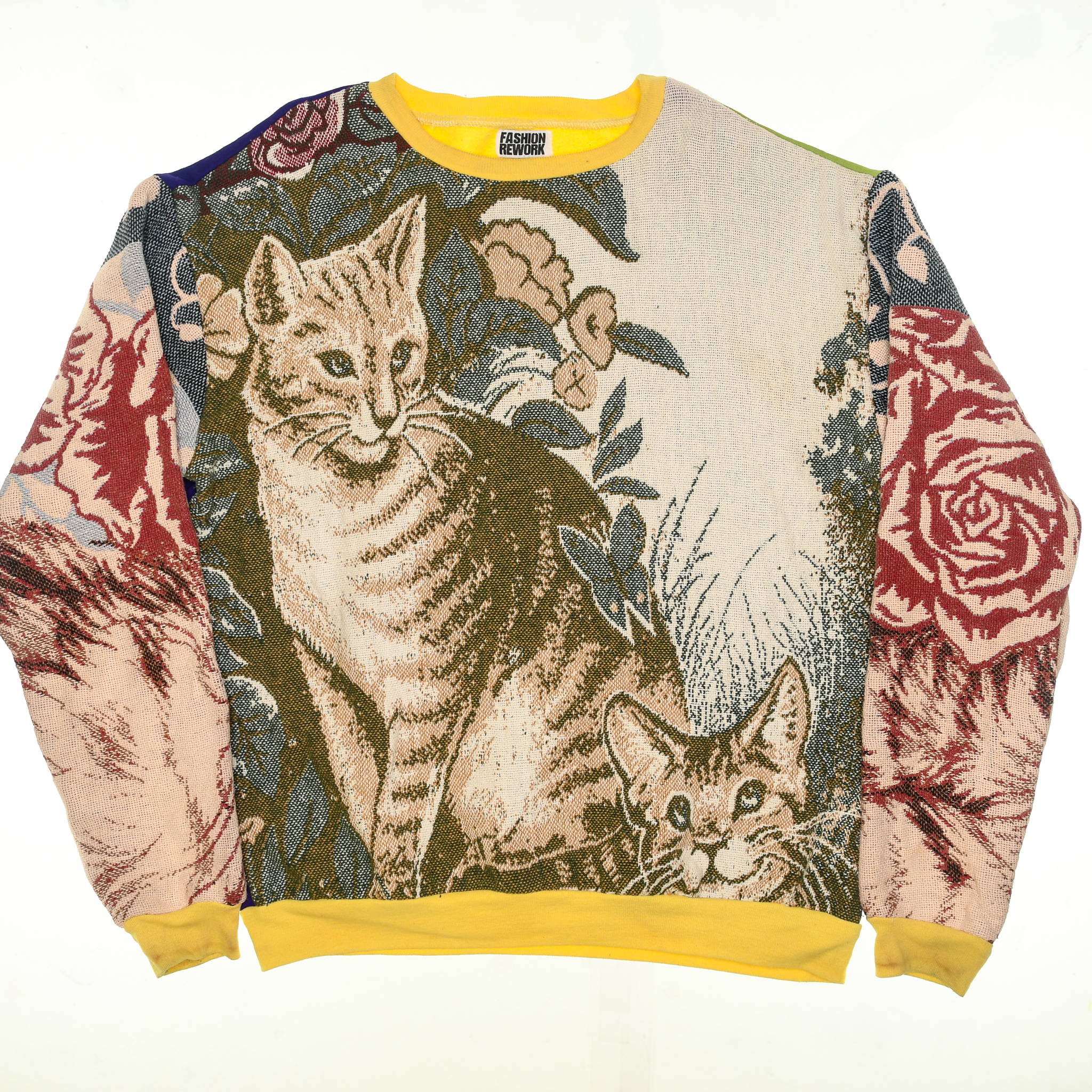 Cats & Flowers Full Tapestry Panel Pullover