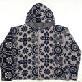 Blue & White Patterned Double Tapestry Zip Coat