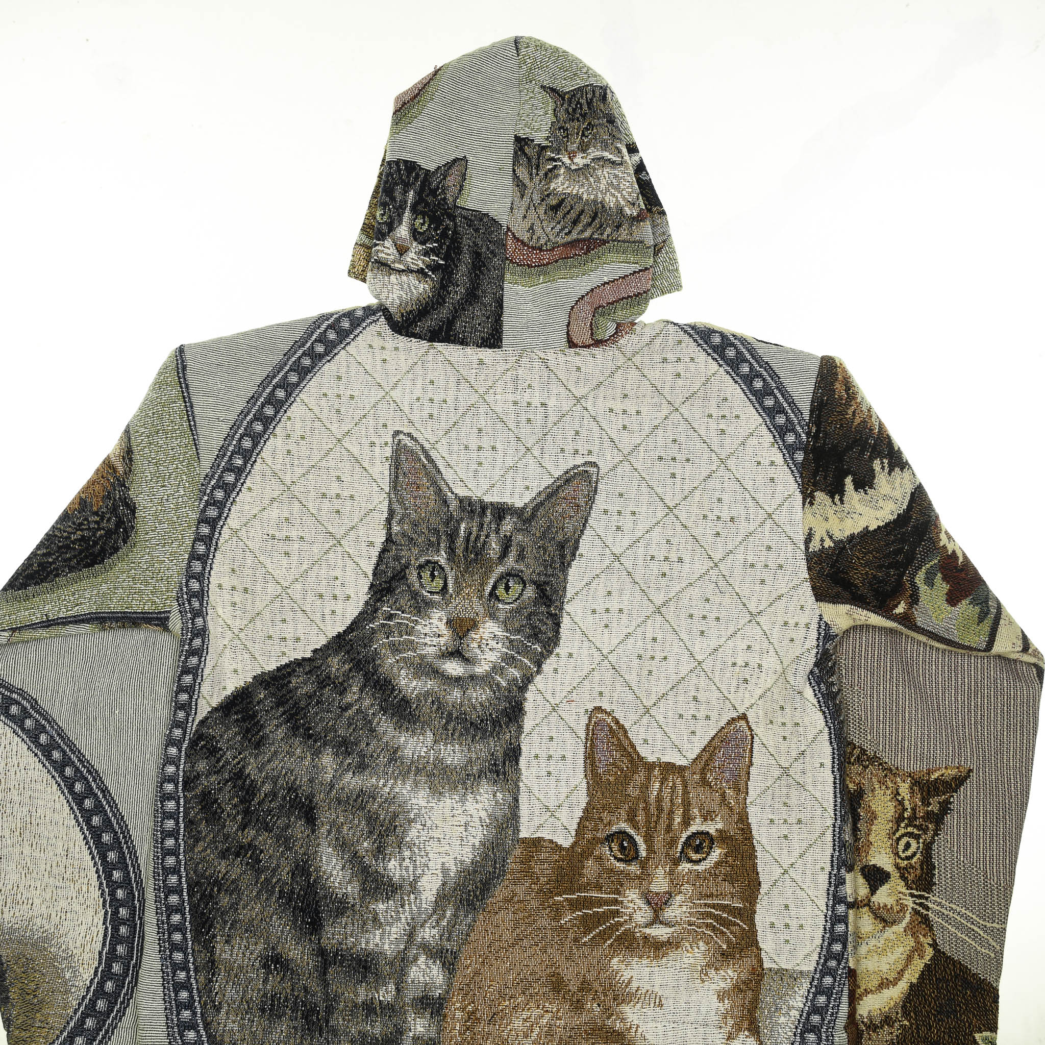 Vintage Cats Double Tapestry Zip Coat