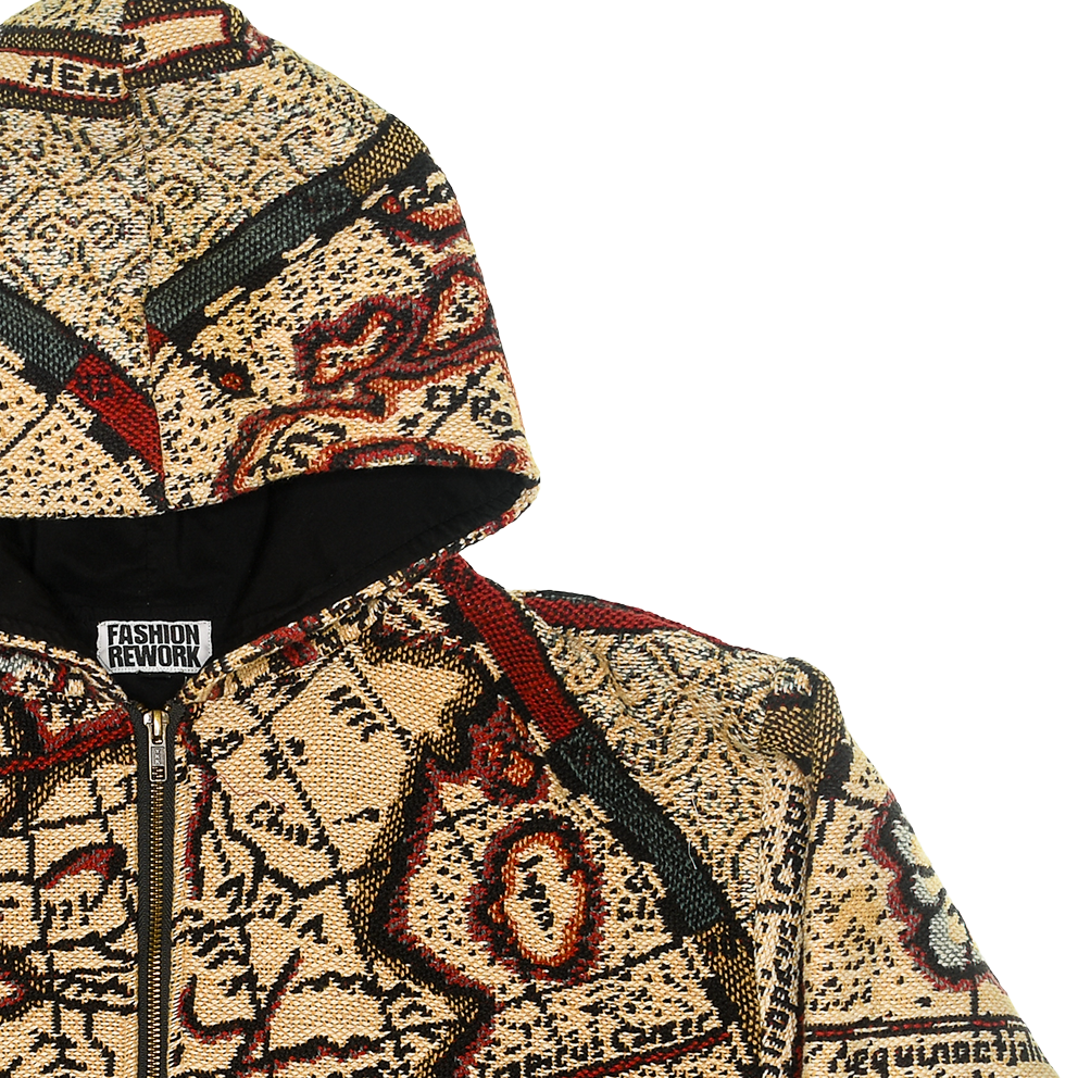World Map Double Tapestry Zip Through