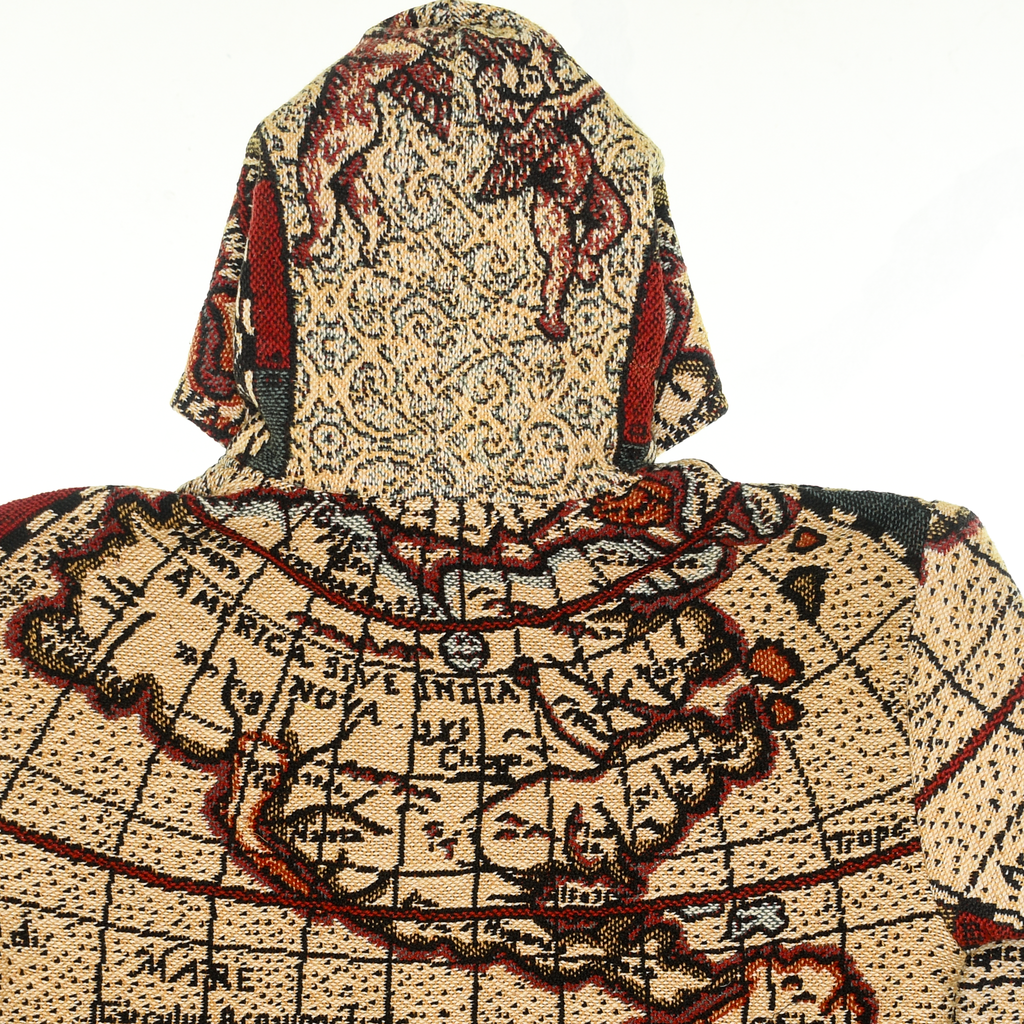 World Map Double Tapestry Zip Through