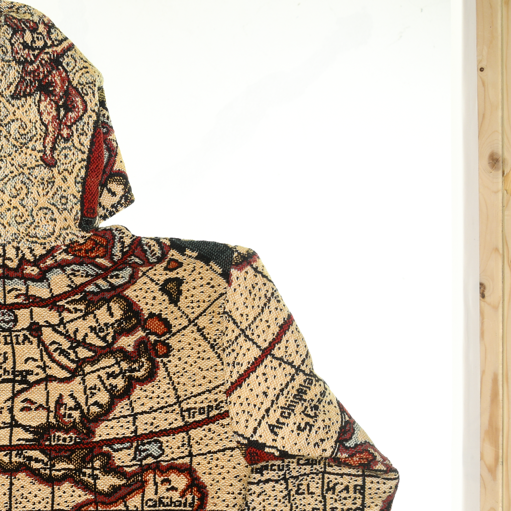 World Map Double Tapestry Zip Through