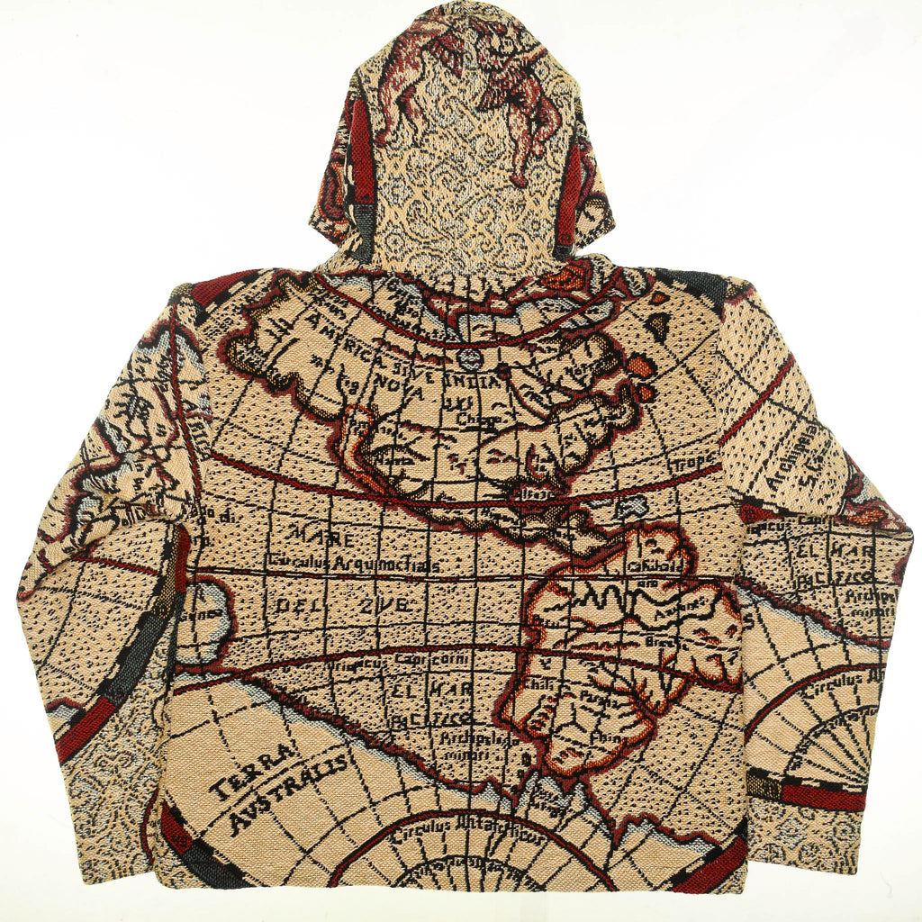 World Map Double Tapestry Zip Coat